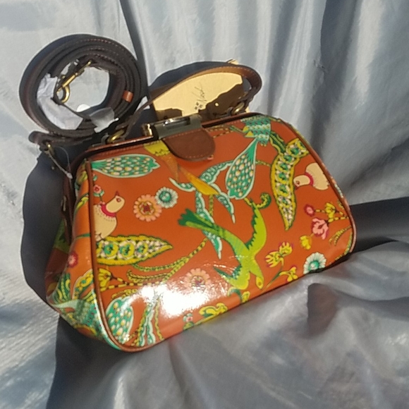 Patricia Nash gracchi satchel w xbody strap - Picture 2 of 5